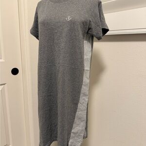 Gray and Striped T-Shirt Dress